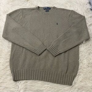 Vintage 90s Polo Ralph Lauren Crewneck Knit Sweater Cotton Green Men's Size XL